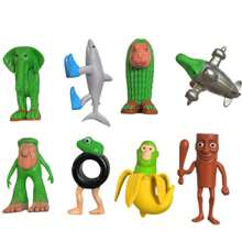 Juego de 8 piezas/1 set Figuras de juguete de plástico Brainrot, Tung Tung Tung Sahur Tralalero Tralala, esculturas decorativas, adornos de escritorio, regalos de Halloween, Navidad y cumpleaños