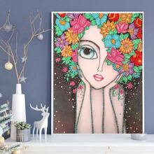 1 buc. Kit de pictură cu diamant DIY pentru adulți, pietre asimetrice, model floral de vis, potrivit pentru începători, decor de perete pentru casă, cadou de sărbători