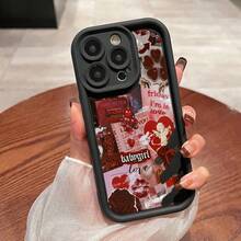 Red Cherry And Bow Pattern Phone Case For IPhone 15/15Plus/15Pro/15ProMax, IPhone 14/14Plus/14Pro/14ProMax, IPhone 13/13Pro/13ProMax, IPhone 12/12Pro/12ProMax, IPhone 11/11pro/11Pro Max/IPhone 7/8/IPhone X/Xs Dirt-Resistant, Anti-Fall, High-Looking - Black - View 2