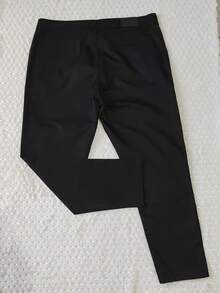 Men's Slim Fit Twill Pants With Elastane Knife Pocket BLUS SIZE - 黑色 - 查看 2