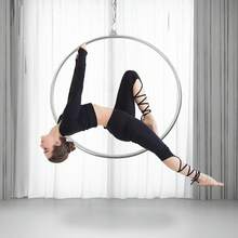 TFCFL 90cm Aerial Lyra Hoop Gymnastic Equipment Lifting Ring Yoga Ring Dance Stainless 350Kg - Silver - View 1