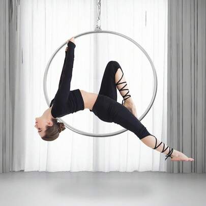  TFCFL 90cm Aerial Lyra Hoop Gymnastic Equipment Lifting Ring Yoga Ring Dance Stainless 350Kg