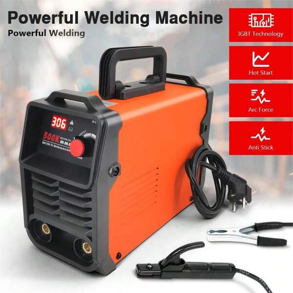 Soldador MMA 300K, soldador eléctrico doméstico portátil, corriente ajustable, adecuado para soldar acero con bajo contenido de carbono, acero inoxidable, hierro fundido, etc.