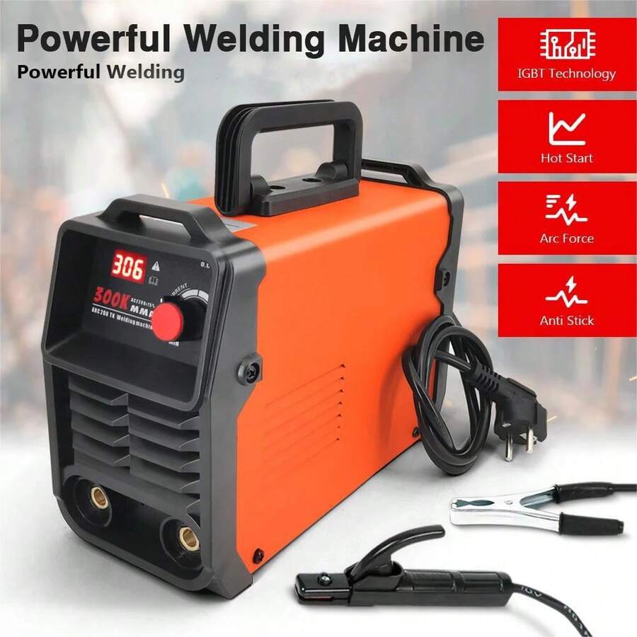 Saldatrice MMA 300K, saldatrice elettrica portatile per uso domestico, corrente regolabile, adatta per la saldatura di acciaio a basso tenore di carbonio, acciaio inossidabile, ghisa, ecc. - Spina tipo E UE (220-240 V) - Visualizzare 1