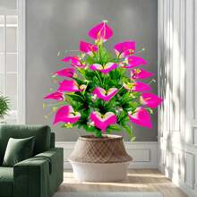 1 Bund mit 18 Köpfen Calla Lilien Künstliche Blumen für Heimdekoration, Wohnzimmer und Garten