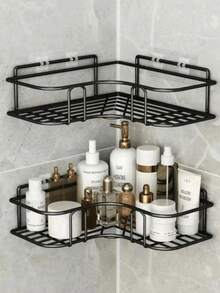 1套洗发水架，粘性转角壁挂式浴室收纳架，适用于厨房和浴室 - 彩色 - 查看 10