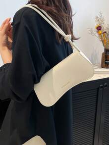 简约纯色荔枝纹女士单肩包 - 可调节顶部提手，多功能时尚斜挎包，钱包 - 适合女性办公室工作