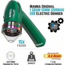 Molinillo eléctrico de hierbas verde USB original de 1g. Máquina portátil pequeña de metal para moler especias para la cocina - Verde y arcoíris - Ver 2