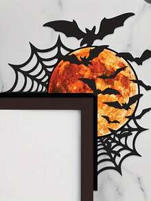 万圣节幽灵金属门角装饰 - 蜘蛛网、月亮和蝙蝠图案 | 适用于壁炉、窗框和天花板装饰 | 万圣节装饰、卧室装饰、墙面装饰的理想家庭礼物