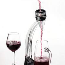 Carafe à vin rouge et décanteur, noir, avec support, pour vin rouge