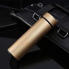 Simple Vacuum Insulated Cup, Stainless Steel Double-Layer Business Straight Cup, Portable Creative Gift, Customized Water Cup, 1pc