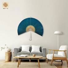 Decorative Folding Fans, Bamboo Fan Large Bamboo Fan Wall Art Hanging Decor Folding Fan (S Size: 27.5 X 41 H) - Multicolor - View 6