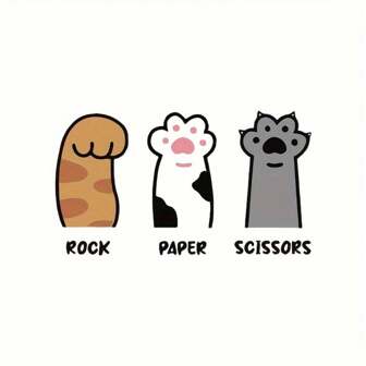 1pc/2pcs/3pcs Cat Paw Heat Transfer Sticker | DIY Rock Paper Scissors Design | Washable Polyester Patch Suitable For T-Shirt, Jeans, Backpack | Multicolor