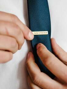 Customized 1pc Men's Tie Clip, Simple Style, Groomsman Proposal Gift Tie Clip, Suitable For Men, Special Occasions, Wedding Gifts - Multicolor - View 4