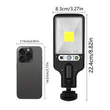 1/2/4/6/8 件太阳能花园灯，带 30 个 LED，太阳能户外壁灯带运动传感器 - 4 头泛光灯，遥控器，3 种可调模式，适用于露台、车库、门廊、庭院、户外太阳能花园灯、返校装饰、圣诞节、万圣节、复活节节日装饰灯 - [改良款]-1格COB - 查看 8