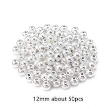 3-14mm Gold Metal Plated CCB Round Seed Spacer Beads Fit Women Jewelry Making Diy Handmade Accessories - Silver - View 21