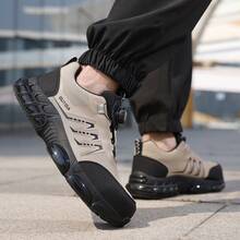 GUYISA Black Anti-Crush & Anti-Puncture Steel Toe Shoes, Sports Series, Lightweight, Durable, Breathable, Suitable For All Seasons - Khaki - View 10