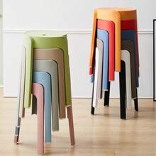 5pcs Stackable Round Plastic Stool Set - Flexible Seating With Assorted Colors - Multicolor - View 4