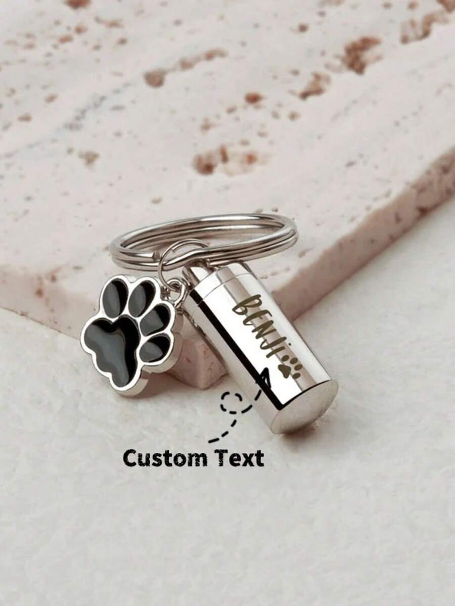 1 狗骨灰纪念品 - 宠物骨灰罐 狗钥匙扣 - 个性化火葬钥匙扣 骨灰罐 - 宠物纪念 狗爪钥匙扣 - 宠物骨灰纪念品 - 彩色 - 查看 1