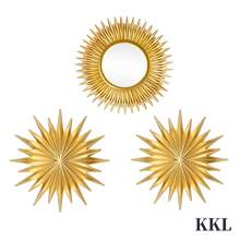 3pcs Plastic Vintage Gold Wall Mirrors, Home Decor With Hanging Hooks, Also Available Vintage Sunflower Pattern Decorations, Suitable For Living Room, Bedroom, Dining Room, Back To School Room Decor And Study Supplies - Multicolor - View 19