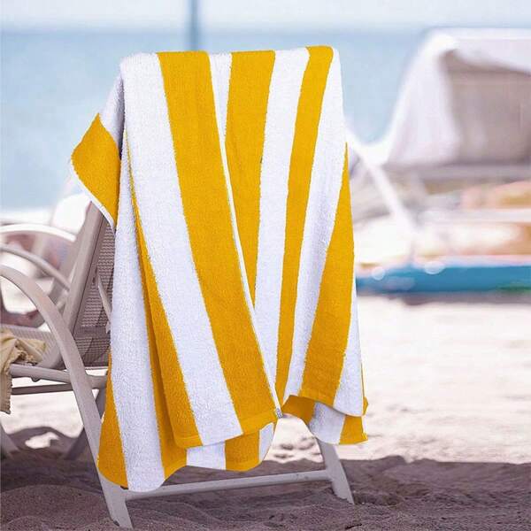 Elegant And Stylish 6 Colors Striped Oversized Beach Towel 1-2 Packs-183 * 105cm, Quick-Drying, Oversized.