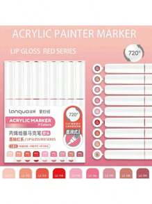 Languo 9 Colors Set Acrylic Marker Pens, Soft Tip Large Capacity Ink, Evenly Colored, Odorless, Opaque, Suitable For Stone, Glass, Ceramic, Easter Eggs, Metal, Wood And More - Perfect For Art, Craft And DIY Projects Back To School