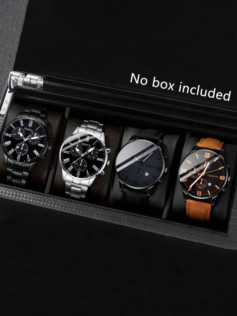 Ceasuri bărbătești de lux cu cuarț 4/2, cu curea din aliaj și piele, cadouri perfecte pentru școli, ceremonii de absolvire sau orice ocazie. Sunt foarte potrivite pentru a fi purtate de frați și sunt cadouri ideale pentru bărbați - potrivite pentru toate ocaziile.