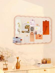 1pc Self-Adhesive Memphis Style Bulletin Board, Can Hold Photos, Sticky Notes, Foldable Display Board For Office, Home, Classroom, Suitable For Memo, Study Plan, Photo DIY, Notice, Classroom Information, School Supplies,Back To School, Cork Board, Pin Board, Vision Board - Multicolor - View 5