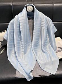 1 pieza Bufanda de mujer minimalista con estampado geométrico brillante, chal suave elegante, hijab, chal, pañuelo de cabeza perfecto para todas las estaciones, protección UV ligera