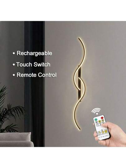 1pc Charging Wand Verlichting Remote Control Dimming Semi Flush Mount Easy Installation Hardware Dimmable Ambient Lighting Bedroom Bathroom Kitchen Corridor Staircase Villa Restaurant Fixture Suspended view 2