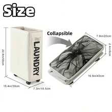 سلة غسيل قابلة للطي خلفة أسطوانية نايلون مقاوم للماء بعجلات، حرك سلة التنظيم متعددة الأغراض لزاوية المنزل، مجموعة سلة غسيل قابلة للطي وللمنظم للغرفة المعيشة/ غرفة النوم/ الحمام/ صالة اليوغا