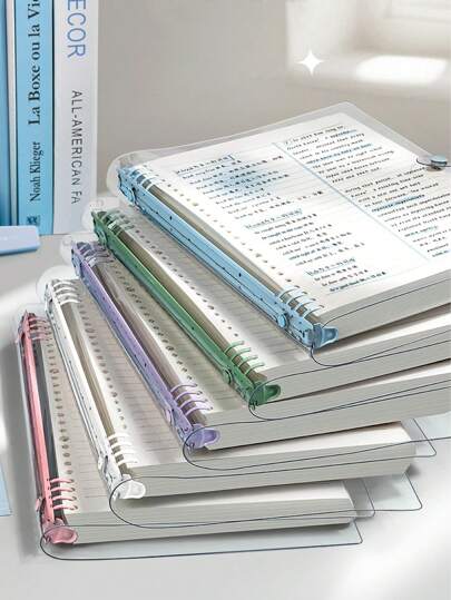 120 Pages 60 Sheets A5 Soft Cover Transparent Notebook With Perforated Edges, Detachable Spiral, Waterproof Design - Perfect For Daily Office Supplies And Simple Style, A Perfect Gift For Music Lovers, Music Notebook | Simple Notebook | Waterproof Notebook, School Supplies, Back To School