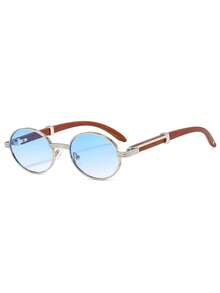 个性化金属椭圆形时尚眼镜，小框时尚眼镜，男女皆宜，适合夏季防晒、海滩度假、户外运动、派对、自驾、钓鱼、骑行、购物和拍照等场合佩戴。