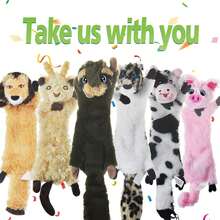 Juguetes chirriantes para perros sin relleno, paquete de 6 juguetes para perros pequeños juguetes duraderos para masticar perros de peluche lindos animales naturales para la dentición juguetes chirriantes - Multicolor - Ver 7