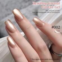 RS NAIL RSNAIL Esmalte de uñas en gel de ojos de gato con cristales efecto gota de rocío, 6 colores pastel de cristal de hielo para uñas de verano con brillo, purpurina, efecto holográfico y reflectante. Pegamento para uñas magnético que requiere curado LED/UV. Regalo para mujeres para salón de belleza y manualidades de arte de uñas en casa.