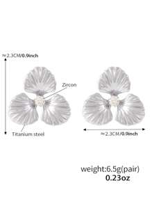 MiDuoDuo 1 pièce Bague fleur de perle de faux en acier inoxydable doré 18 carats, taille ajustable, bijou à la mode