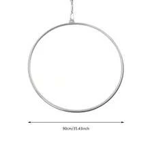 TFCFL 90cm Aerial Lyra Hoop Gymnastic Equipment Lifting Ring Yoga Ring Dance Stainless 350Kg - Silver - View 2