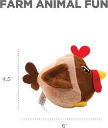 Outward Hound Fattiez Pig Plush Squeaky Dog Toy, Small - Gà Fattiez - Xem 7