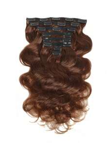 8Pcs Clip In Hair Extensions Body Wave Human Hair Clip In Extensions Seamless Clip Ins With 20 Clips Double Wefts For Women - Multicolor - View 9