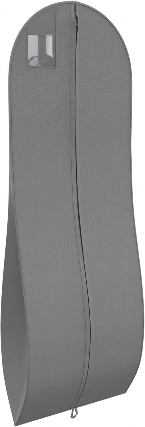 Your Bags 72" Tapered Long Dress Bags For Gowns - Wedding Dress Garment Bag For Dresses - Long Garment Bags For Hanging Clothes & Closet Storage, Dress Bag For Airplane Travel For Women With ID Window - 深灰色 - 查看 1