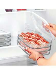 Recipiente de cocina de 3 capas, caja transparente sellada para mantener la frescura, recipiente apilable para almacenar rebanadas en el refrigerador para carne, queso, jamón, salchichas italianas, restos de alimentos, frutas y verduras, organizador de refrigeración de cocina, a prueba de fugas y reutilizable, recipiente para alimentos, organización y almacenamiento de cocina, al aire libre, camping, regalos de Halloween, Navidad, Año Nuevo