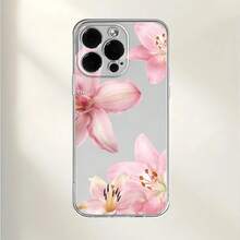 Flower 1pc Floral Transparent Full Coverage Shockproof TPU Phone Case Compatible With Apple & Series Waterproof Anti-Fall Scratch Resistant - Multicolor - View 4