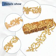 1M/Rolle Metall-Spitzenband Basteln DIY Nähen Kostüme Stickerei Goldene Spitzenborte zum Aufbügeln Blume für Brautkleider Wohndekoration