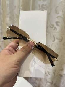 1 Cặp kính thời trang nam dáng vuông không gọng màu đen, kiểu dáng retro, phù hợp để đeo hàng ngày, đi biển, trang trí và phong cách đường phố. - Nhiều màu - Xem 3