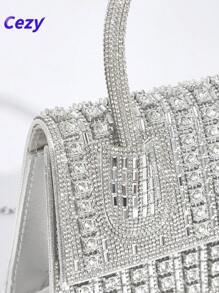 Cezy Bolso de mano de noche con aplicaciones de cristal y strass, un bolso elegante apto para fiestas, bodas, galas, cenas/banquetes, que combina con vestidos de novia, vestidos formales, vestidos de baile, vestidos de cumpleaños, vestidos de fiesta