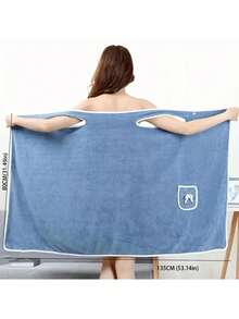 1pc Soft Thick Coral Fleece Bathrobe - Cute Bow Pocket And Absorbency Design, Quick-Dry Towel, Bathroom Essentials - Ideal For Bathing And Towel Straps! Non-Shedding, Non-Pilling, Washable Machine, Women's Exclusive - Comfy Durable Spa Wrap, Best For Bathroom, Camping, Beach, Spa, Hot Spring, Swimming, Travel, New Year, Thanksgiving, Mother's Day, Easter, Valentine's Day Gift - Multicolor - View 4