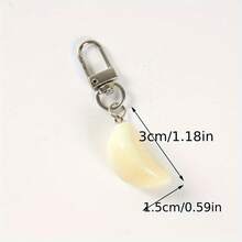 Realistic Garlic Shaped Keychain, Faux Food Pendant Decoration
