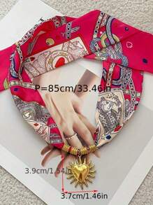 1 pieza Collar de concha, sol y corazón con cinta elegante y de lujo, estilo bohemio y creativo, para dama, hermana, pareja, graduación, regalo, adecuado para uso diario, citas, fiestas, vacaciones, verano y playa
