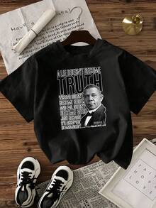 Women's T-Shirt Loose Fit Black Booker T. Washington Quote Graphic Tee Inspirational Saying Casual Daily Wear Camisetas Para Mujer Playeras - Black - View 2
