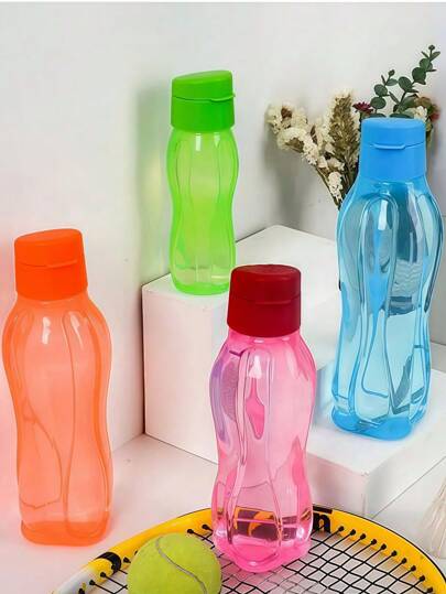 1PC,600ml/20oz Large-Capacity Plastic Sports Water Bottle, Waist-Tie Water Cup With Strap, Suitable For Outdoor Fitness, Sports And Travel.